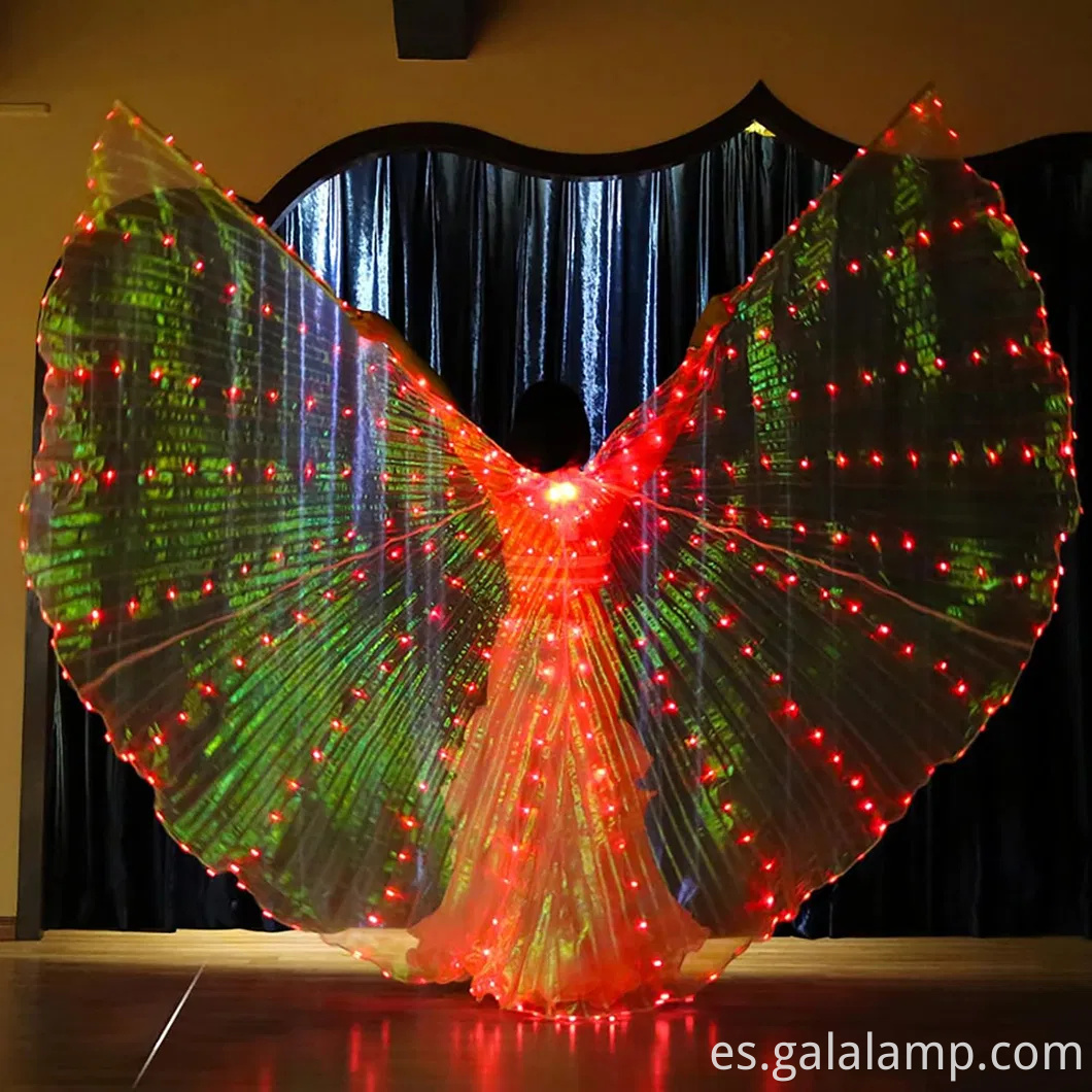 Light Up LED ISIS Wings Belly Dance Carnival Rave trajes atuendos para mujeres adultas para navidad Fiesta de Halloween